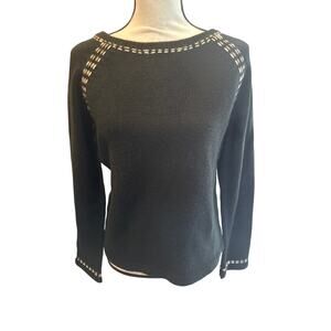 ⭐️ Women’s The LOFT Black Wool Blend Sweater Size Medium  Cabincore Warm